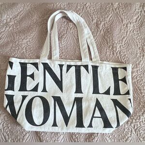Gentle Woman Canvass Black and White Tote Bag